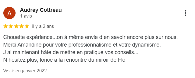 Avis 5 étoiles concentré de style. Conseil en image LE MIROIR DE FLO en Vendée