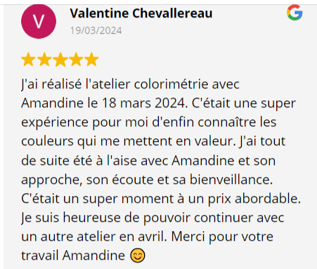 avis client colorimétrie par le miroir de flo, conseil en image en vendee, chantonnay, fontenay le comte, bressuire, cholet