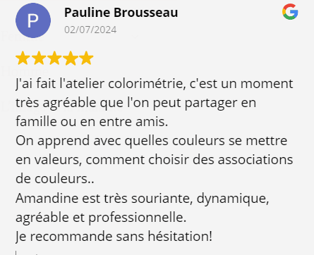 avis client colorimétrie par le miroir de flo, conseil en image en vendee, chantonnay, fontenay le comte, bressuire